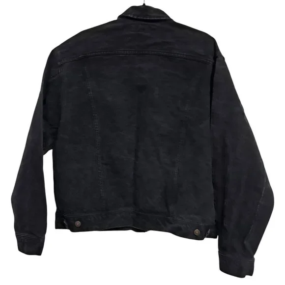 Lee Trucker Jacket Mens L Black Overdyed Denim Vintage 1990s Lee 7175SB - Picture 5 of 10